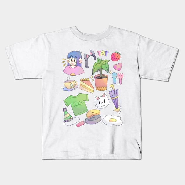 Cute Stuff Kids T-Shirt by Hm